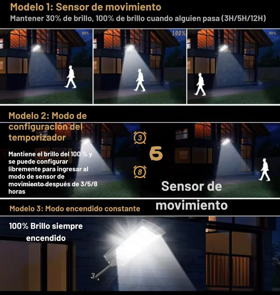 Lampara Solar 400w Control Sensor Luz Exterior Luz Led 432 - Image 4