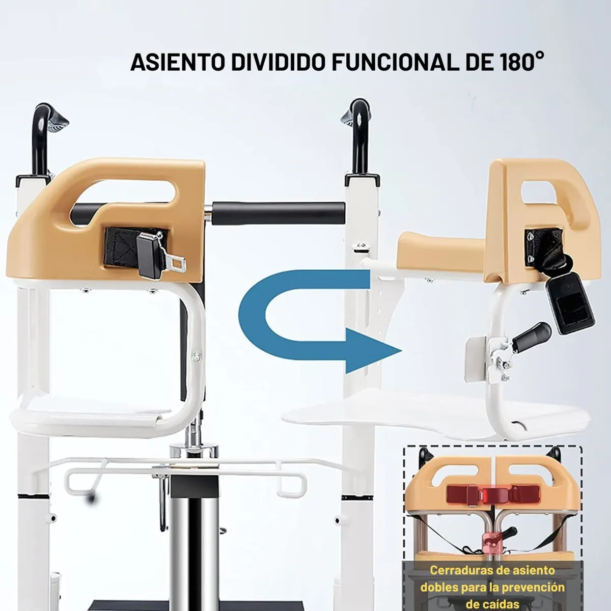 Silla Traslado Elevación Pacientes Impermeable Baño Ducha - Image 8