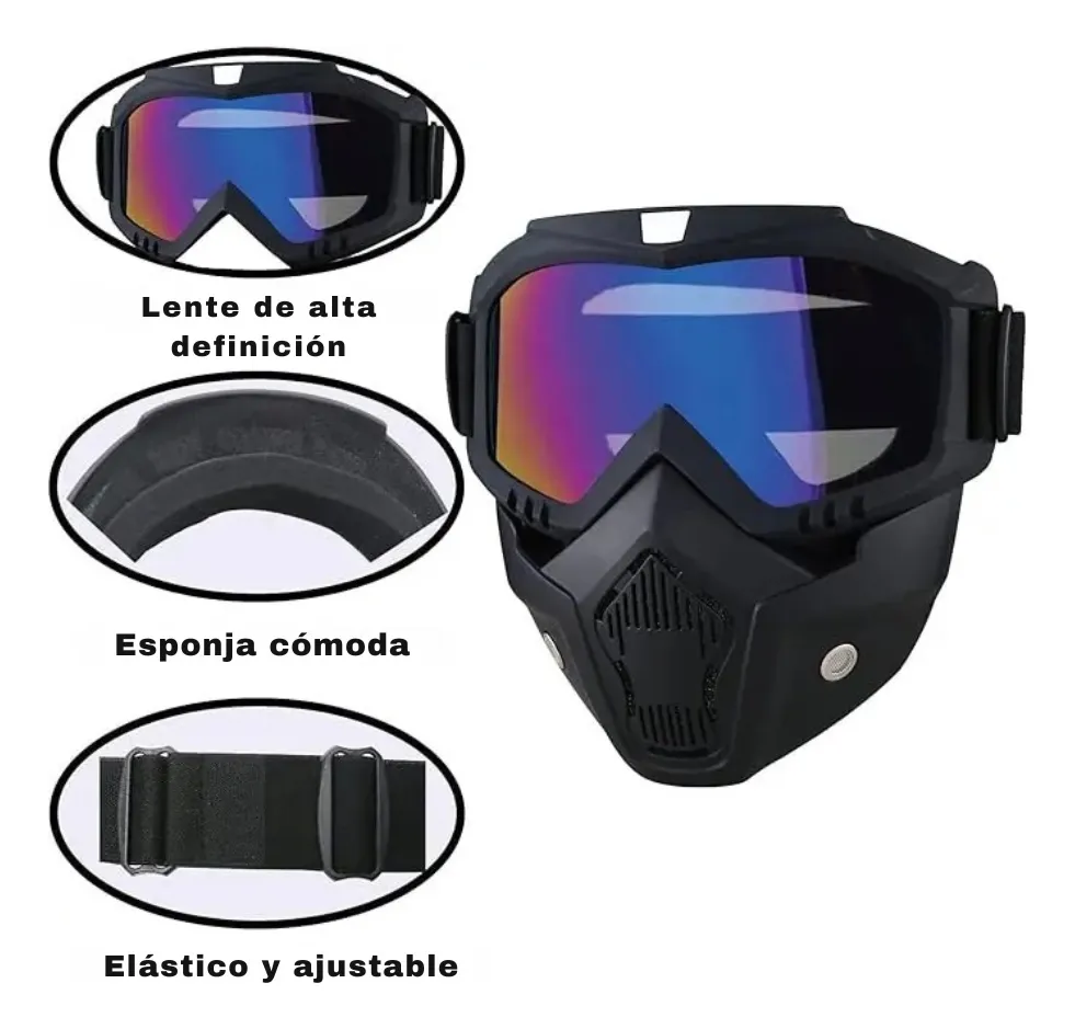 Careta Lente Polarizado Motocross Painball Airsoft Ciclismo - Image 3