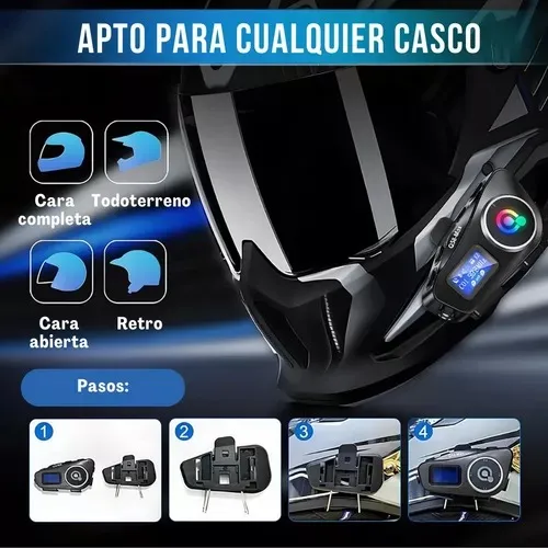 Intercomunicador Bluetooth Q58-max Radio Fm Casco Moto 25hr - Image 7