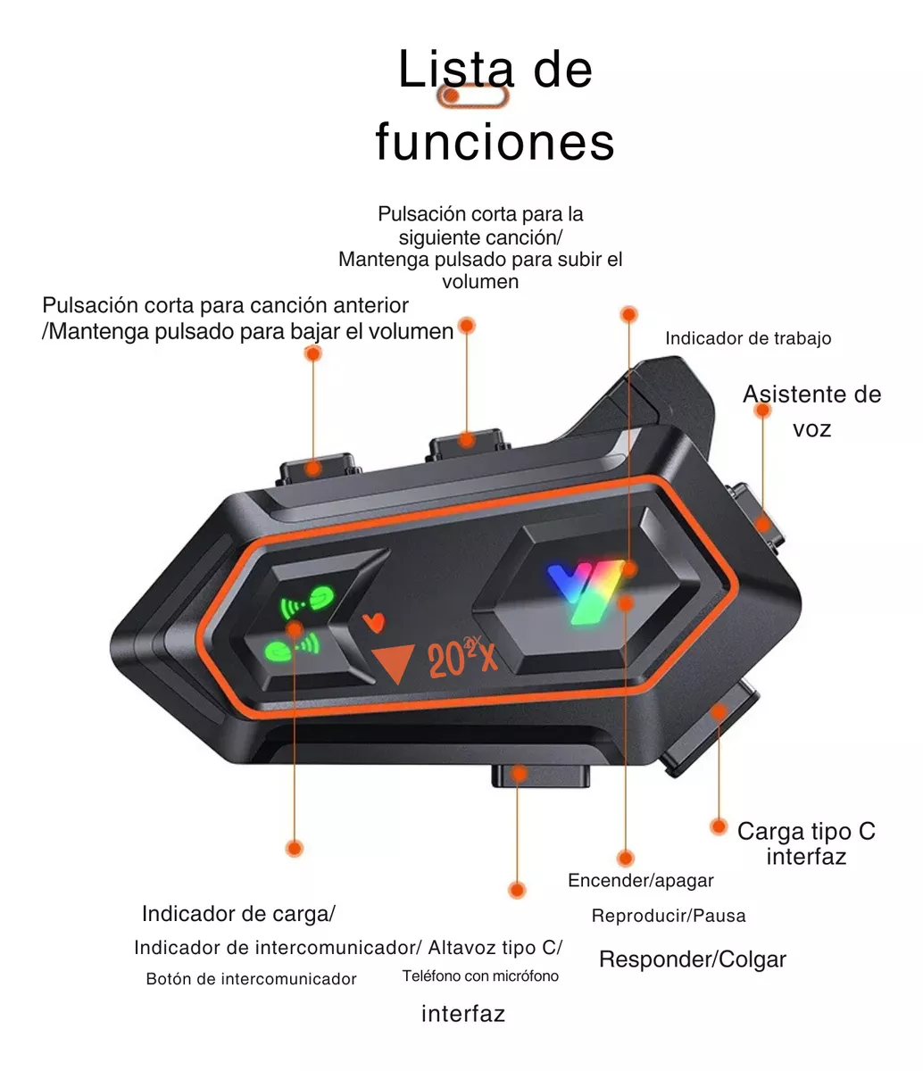 Intercomunicador Y20-2x Bluetooth Moto Casco Combo X2und - Image 3