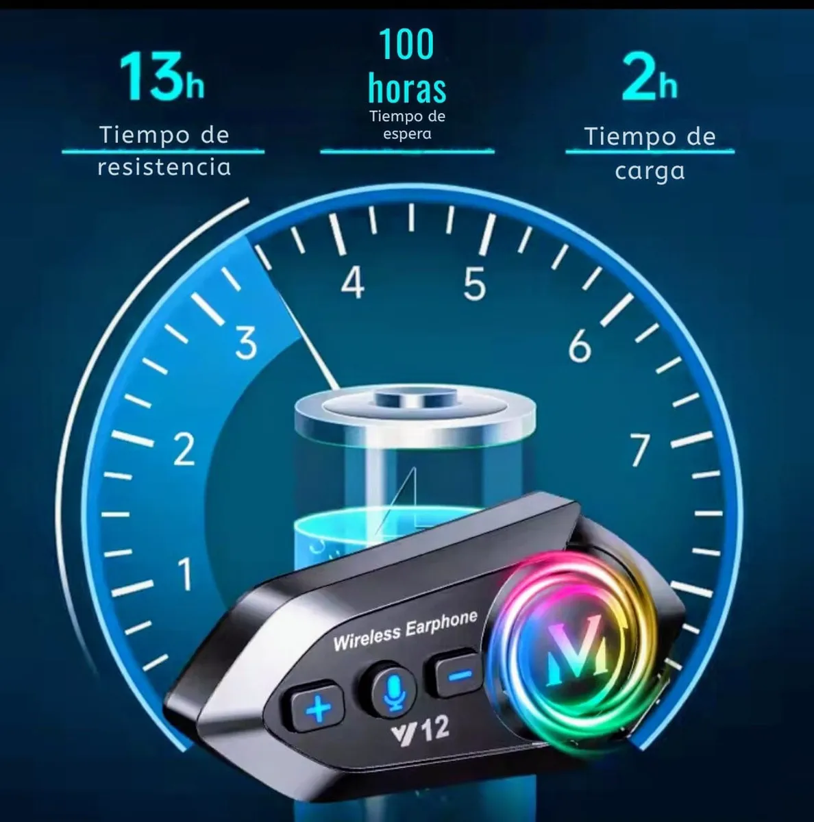 Auricular Bluetooth Y12 Casco Moto Radio Fm Alta Fidelidad - Image 5