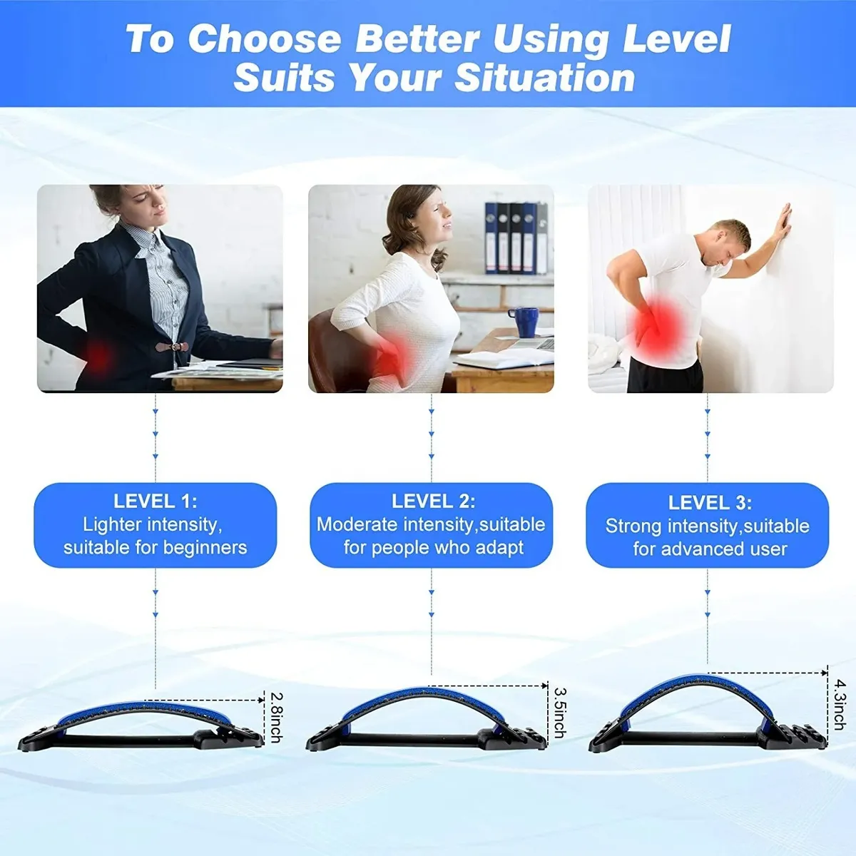 Masajeador De Espalda Camilla Ajustable Alivia Dolor Lumbar - Image 3