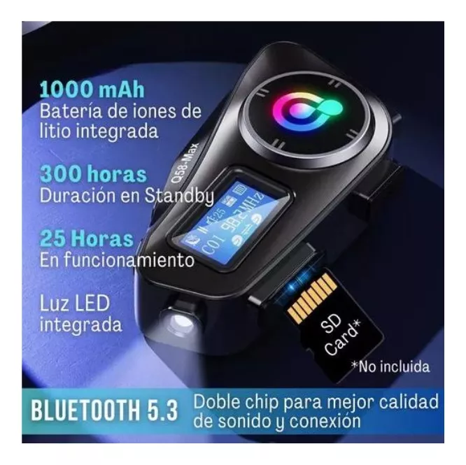 Intercomunicador Bluetooth Q58-max Radio Fm Casco Moto 25hr - Image 5