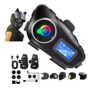 Intercomunicador Q58 Max con radio FM para casco de moto