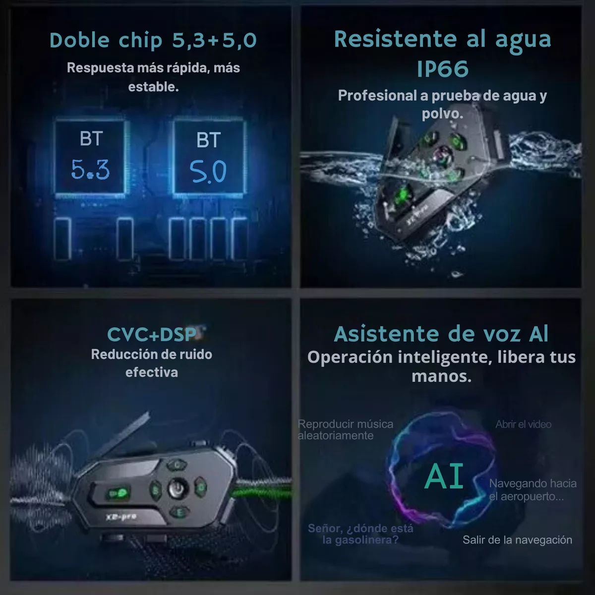 Intercomunicador 6 Pilotos Bluetooth Casco Moto X2pro 25hr - Image 3