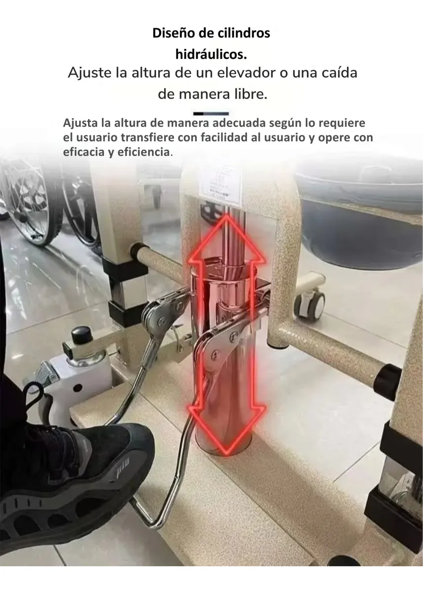 Silla Traslado Elevación Pacientes Impermeable Baño Ducha - Image 4