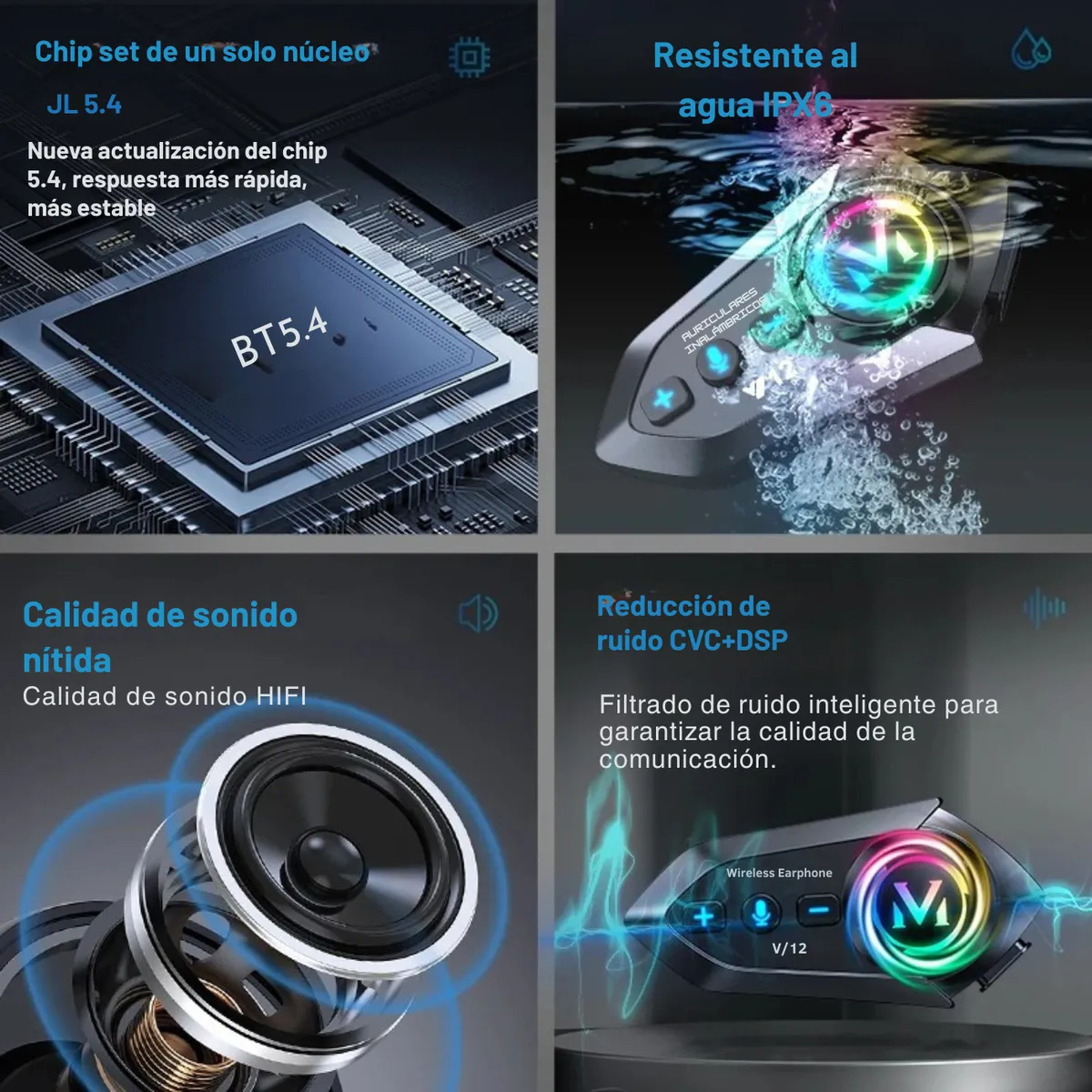 Auricular Bluetooth Y12 Casco Moto Radio Fm Alta Fidelidad - Image 9