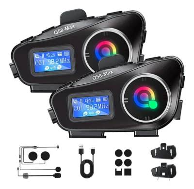 Intercomunicador Bluetooth Q58-max Fm 2und Micrsd Casco Moto