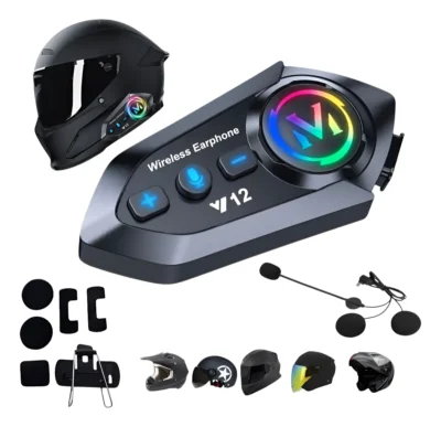 Auricular Bluetooth Y12 Casco Moto Radio Fm Alta Fidelidad