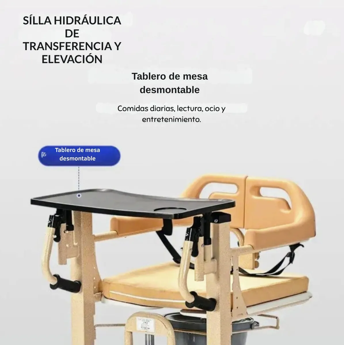 Silla Traslado Elevación Pacientes Impermeable Baño Ducha - Image 5