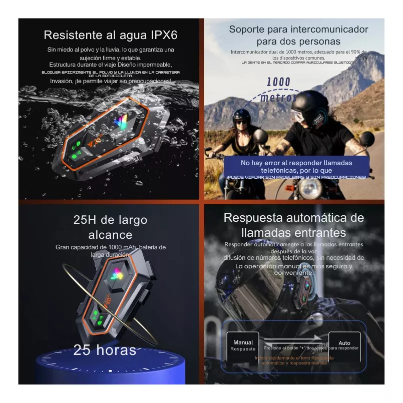 Intercomunicador Y20-2x Bluetooth Moto Casco Combo X2und - Image 6
