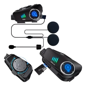 Intercomunicador Cámara Hd 1080p Q28-2x Casco Moto 2unidades