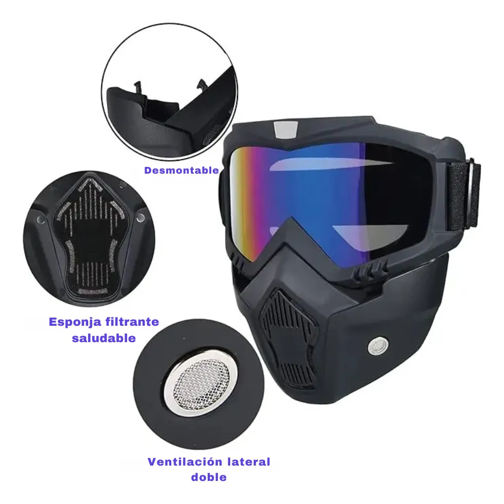 Careta Desmontable Motocross Painball Airsoft Ciclismo - Image 11