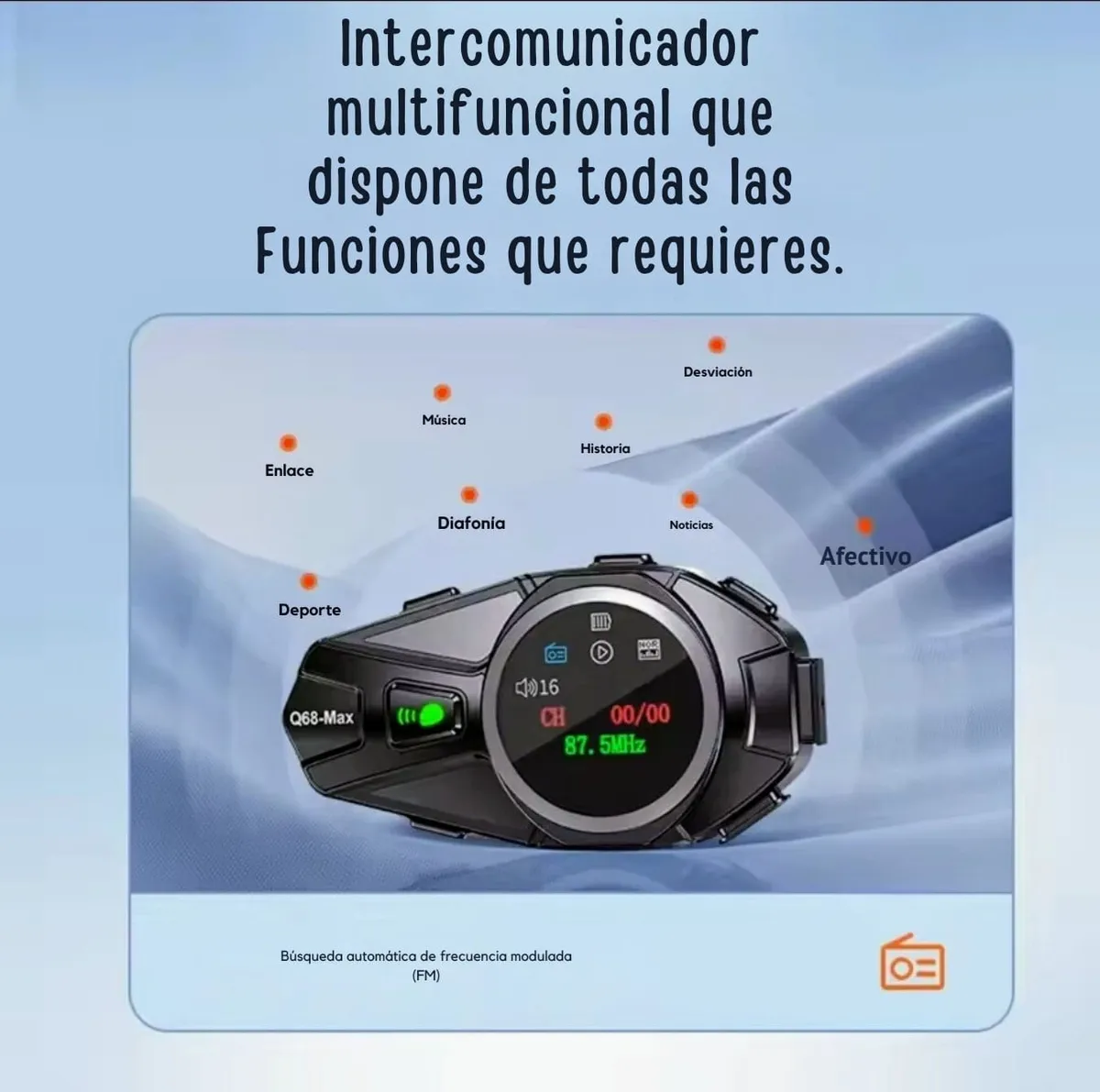 Intercomunicador Q68max Casco Moto Bluetooth Comparte Música - Image 4