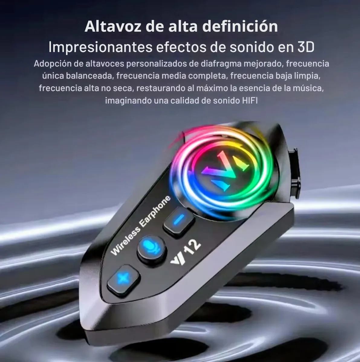 Auricular Bluetooth Y12 Casco Moto Radio Fm Alta Fidelidad - Image 6