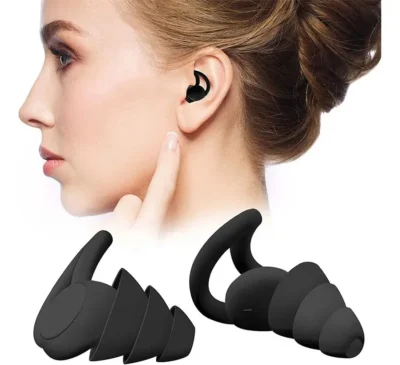 Tapones Para Dormir Protector De Ruido Negro Suave Silicona