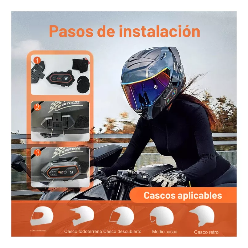 Intercomunicador Y20-2x Bluetooth Moto Casco Combo X2und - Image 8