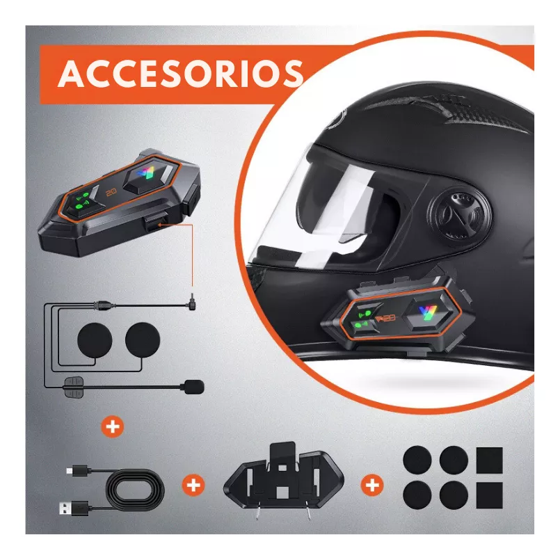 Intercomunicador Y20-2x Bluetooth Moto Casco Combo X2und - Image 9